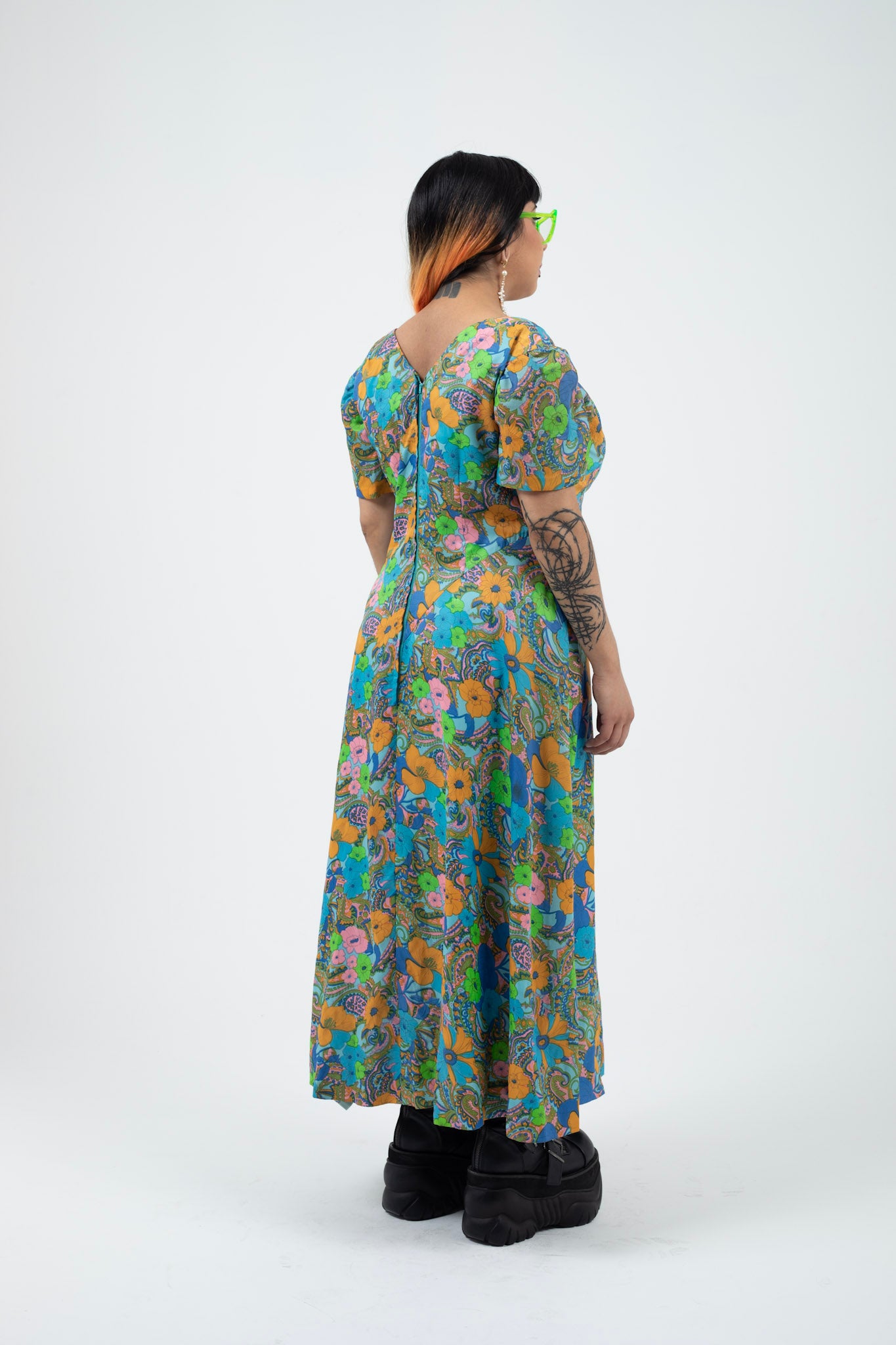 Vintage 80's Floral Dress - L