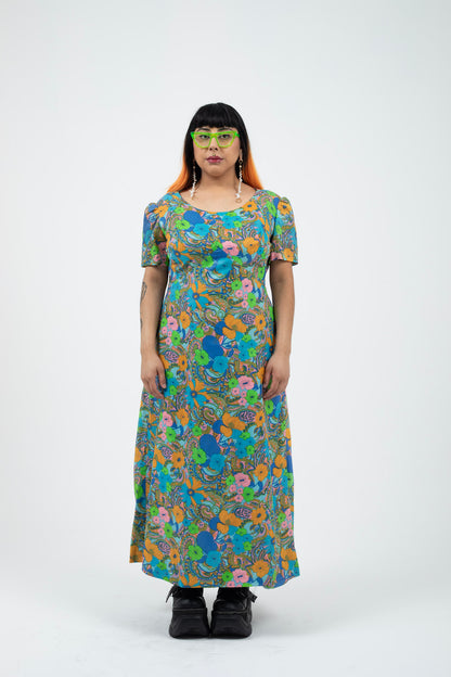 Vintage 80's Floral Dress - L